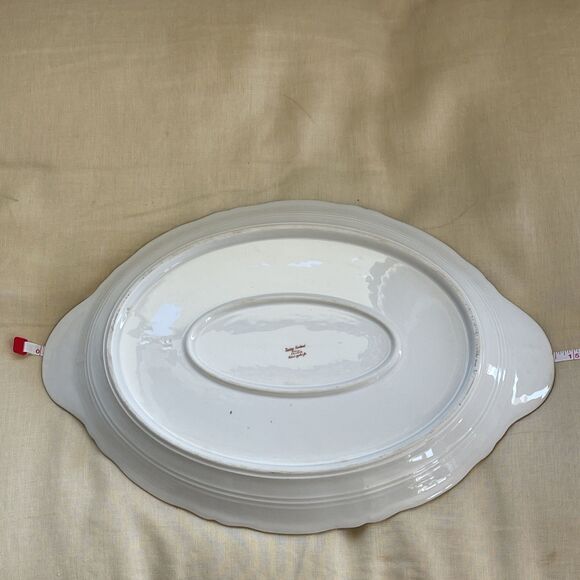 Theodore Haviland Schleiger France Handled Oval Platter, Antique Double Gold 12" - Picture 7 of 8